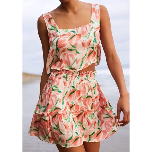 NWOT ANTHROPOLOGIE Breezy Skirt Swim Cover-Up Set in Just Peaches - Picture 1 of 1
